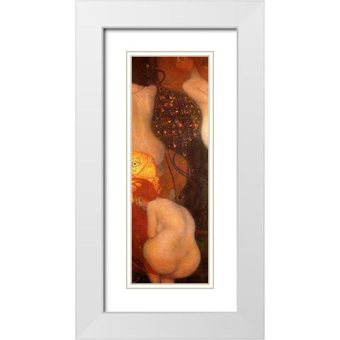 Goldfish White Modern Wood Framed Art Print with Double Matting by Vintage Apple Collection