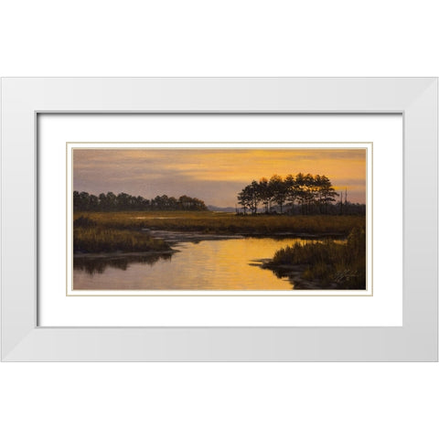 Golden Hour White Modern Wood Framed Art Print with Double Matting by Goebel, Wilhelm