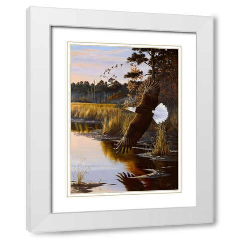 Wings Of Autumn - Bald Eagle White Modern Wood Framed Art Print with Double Matting by Goebel, Wilhelm