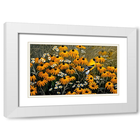 Summer Gold White Modern Wood Framed Art Print with Double Matting by Goebel, Wilhelm