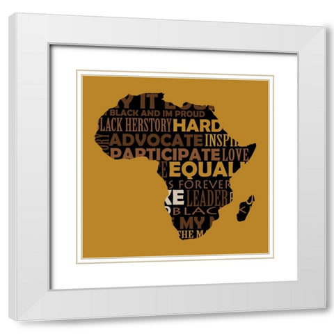 Africa Pride White Modern Wood Framed Art Print with Double Matting by Adebowale