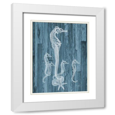 Seahorse Wood White Modern Wood Framed Art Print with Double Matting by Koetsier, Albert