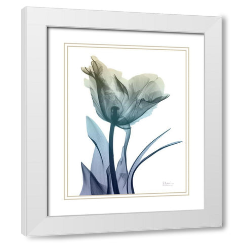 Ombre Expression 5 White Modern Wood Framed Art Print with Double Matting by Koetsier, Albert