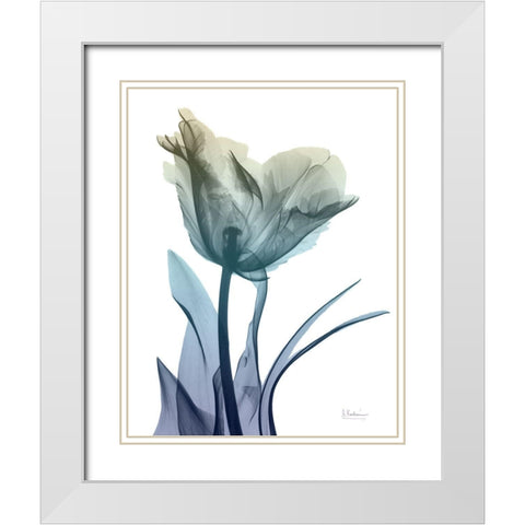 Ombre Expression 5 White Modern Wood Framed Art Print with Double Matting by Koetsier, Albert