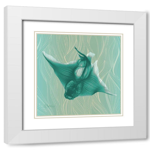 Skate 87 White Modern Wood Framed Art Print with Double Matting by Koetsier, Albert