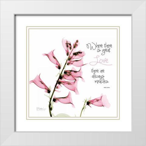 Great Love foxglove White Modern Wood Framed Art Print with Double Matting by Koetsier, Albert