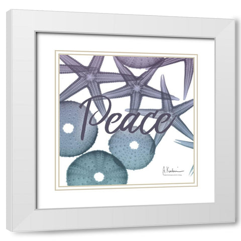 Peaceful Starfish White Modern Wood Framed Art Print with Double Matting by Koetsier, Albert