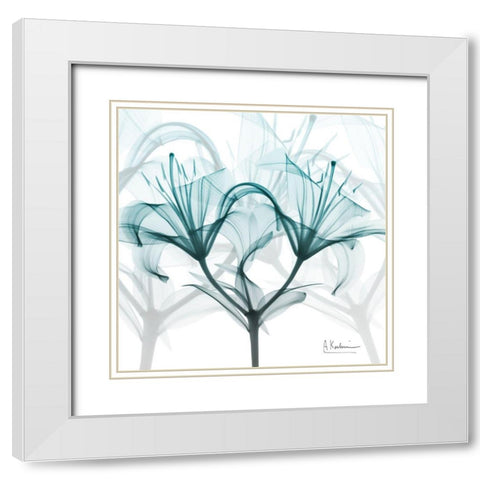 Crystal Flame Lily White Modern Wood Framed Art Print with Double Matting by Koetsier, Albert