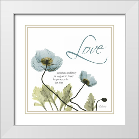 Swaying Poppies Blue - Life White Modern Wood Framed Art Print with Double Matting by Koetsier, Albert