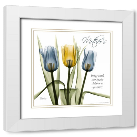 Tulips Kindness White Modern Wood Framed Art Print with Double Matting by Koetsier, Albert
