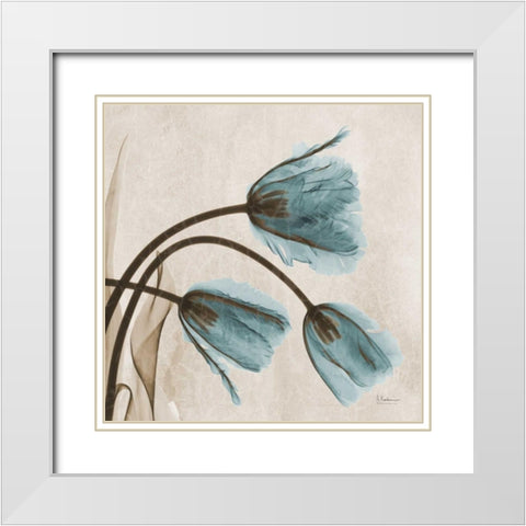 Tulips L83 White Modern Wood Framed Art Print with Double Matting by Koetsier, Albert