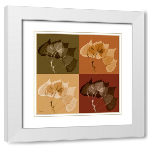Harvest Leaves 2 White Modern Wood Framed Art Print with Double Matting by Koetsier, Albert