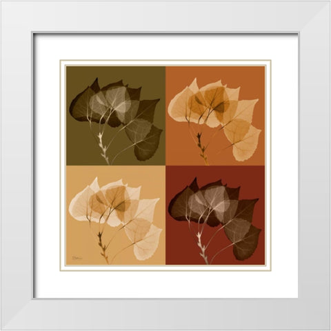 Harvest Leaves 2 White Modern Wood Framed Art Print with Double Matting by Koetsier, Albert