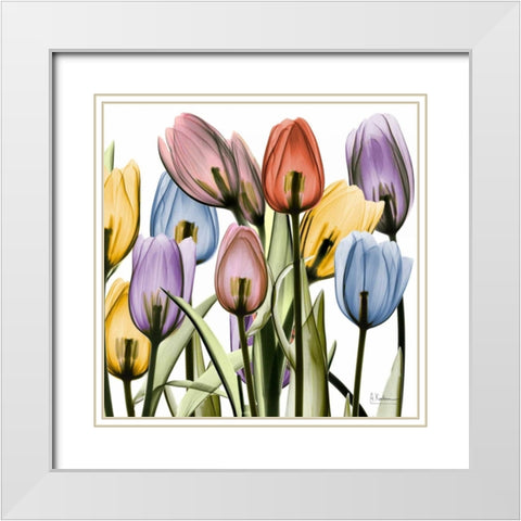 Tulipscape White Modern Wood Framed Art Print with Double Matting by Koetsier, Albert