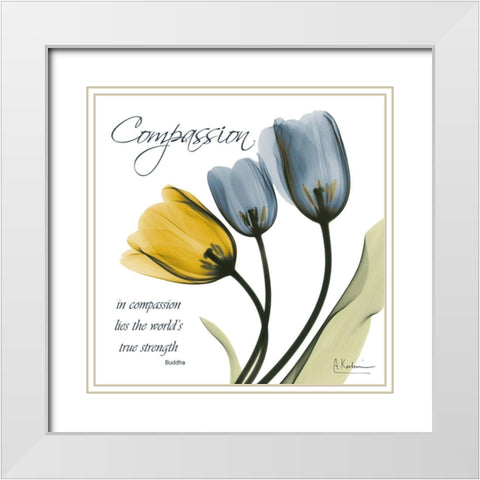 Tulips Compassion White Modern Wood Framed Art Print with Double Matting by Koetsier, Albert