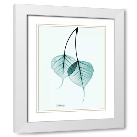 Bodhi Tree Teal White Modern Wood Framed Art Print with Double Matting by Koetsier, Albert