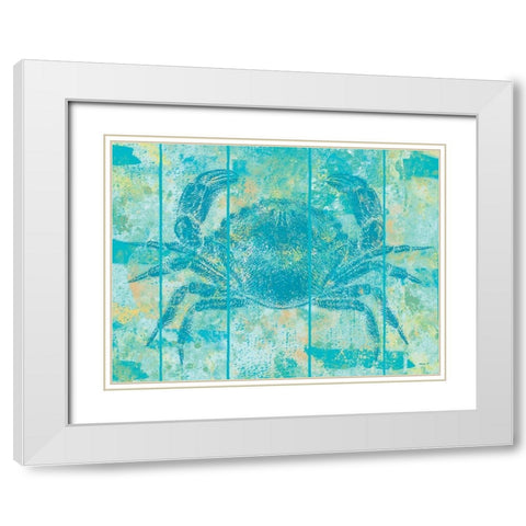 Crab Blues White Modern Wood Framed Art Print with Double Matting by Saunders, Alonzo
