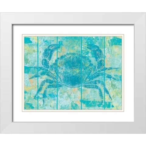 Crab Blues White Modern Wood Framed Art Print with Double Matting by Saunders, Alonzo