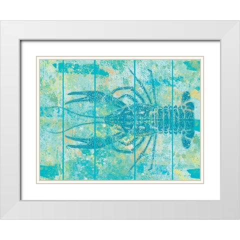 Lobster Blues White Modern Wood Framed Art Print with Double Matting by Saunders, Alonzo