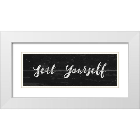 Seat Yourself White Modern Wood Framed Art Print with Double Matting by Vidal, Alicia