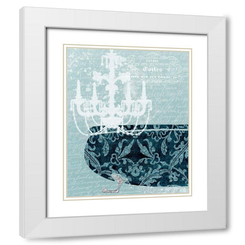 Chandelier 2 White Modern Wood Framed Art Print with Double Matting by Bailey, Ann