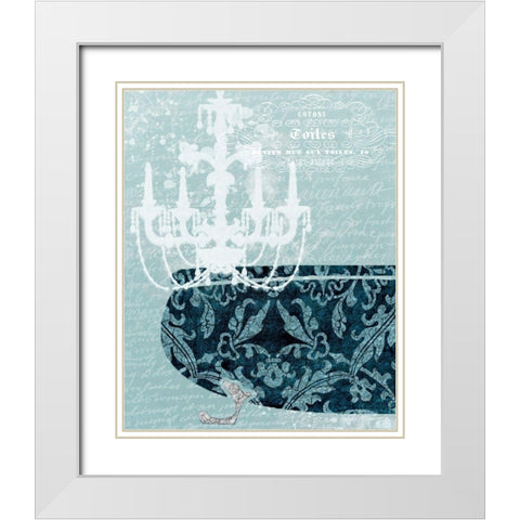 Chandelier 2 White Modern Wood Framed Art Print with Double Matting by Bailey, Ann