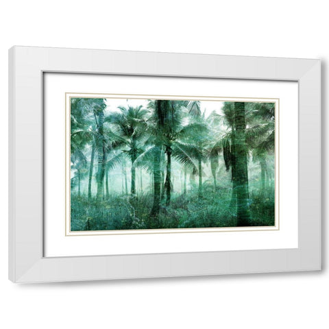 Palm Greens White Modern Wood Framed Art Print with Double Matting by Bailey, Ann