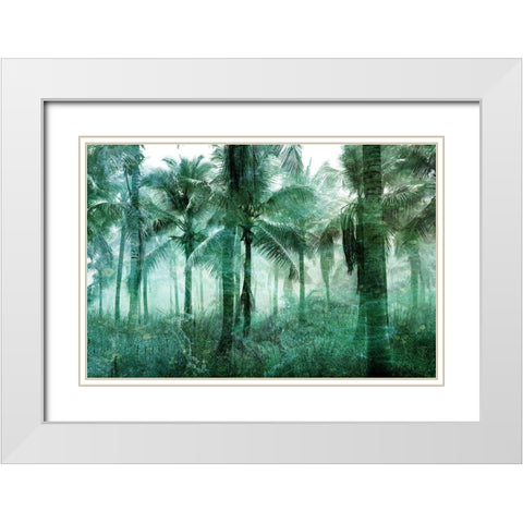 Palm Greens White Modern Wood Framed Art Print with Double Matting by Bailey, Ann