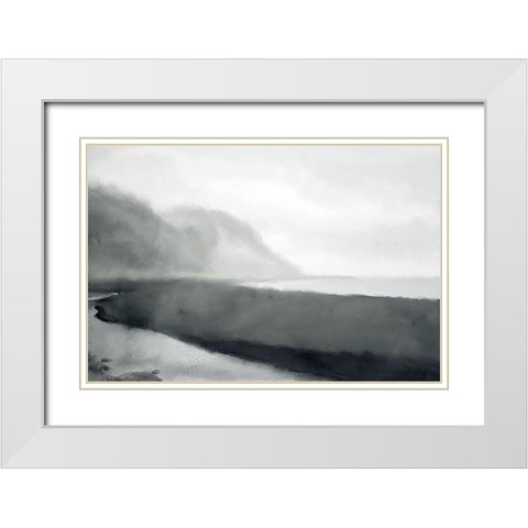 Beach Scape White Modern Wood Framed Art Print with Double Matting by Bailey, Ann