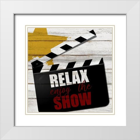 Relax Take One White Modern Wood Framed Art Print with Double Matting by Bailey, Ann