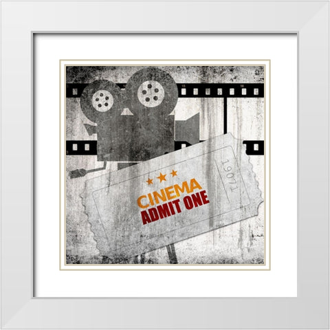 Admit One White Modern Wood Framed Art Print with Double Matting by Bailey, Ann