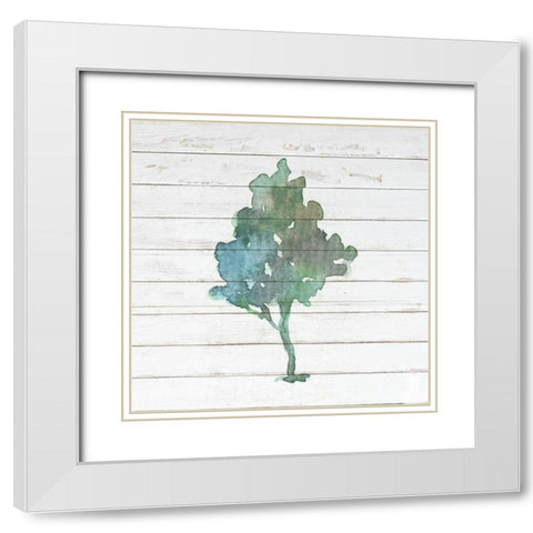 Watercolor Tree 2 White Modern Wood Framed Art Print with Double Matting by Bailey, Ann