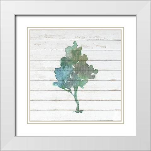Watercolor Tree 2 White Modern Wood Framed Art Print with Double Matting by Bailey, Ann