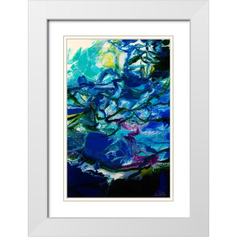 Moon Tide White Modern Wood Framed Art Print with Double Matting by Bilotta, Barbara