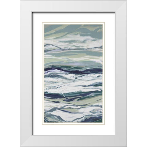 Ocean Blues White Modern Wood Framed Art Print with Double Matting by Bilotta, Barbara