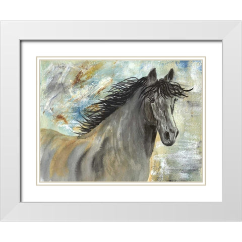 Run Like the Wind White Modern Wood Framed Art Print with Double Matting by Dyer, Beverly