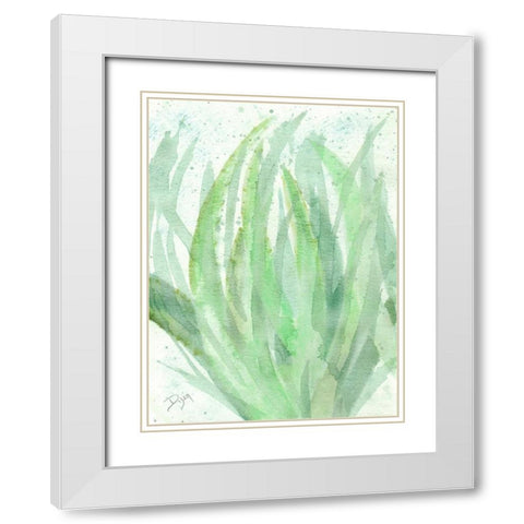 Into Green 1 White Modern Wood Framed Art Print with Double Matting by Dyer, Beverly