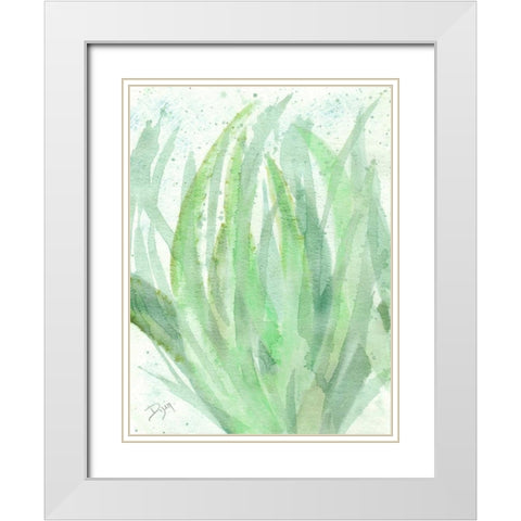 Into Green 1 White Modern Wood Framed Art Print with Double Matting by Dyer, Beverly