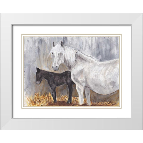 Tender Moment II White Modern Wood Framed Art Print with Double Matting by Dyer, Beverly