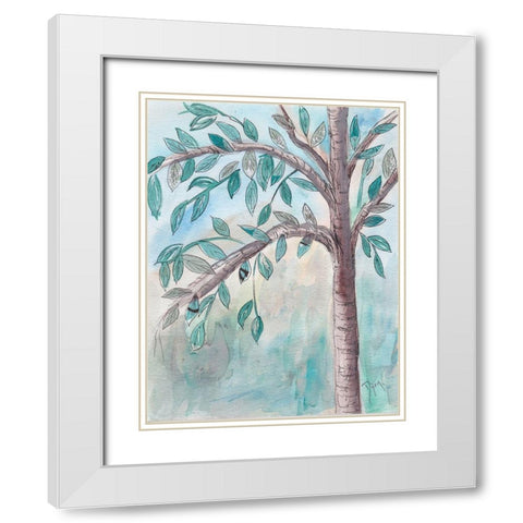 Shade Tree 1 White Modern Wood Framed Art Print with Double Matting by Dyer, Beverly