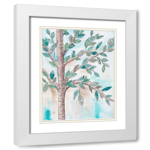 Shade Tree II White Modern Wood Framed Art Print with Double Matting by Dyer, Beverly