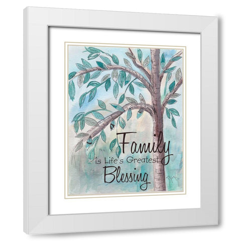 Family Tree 1 White Modern Wood Framed Art Print with Double Matting by Dyer, Beverly