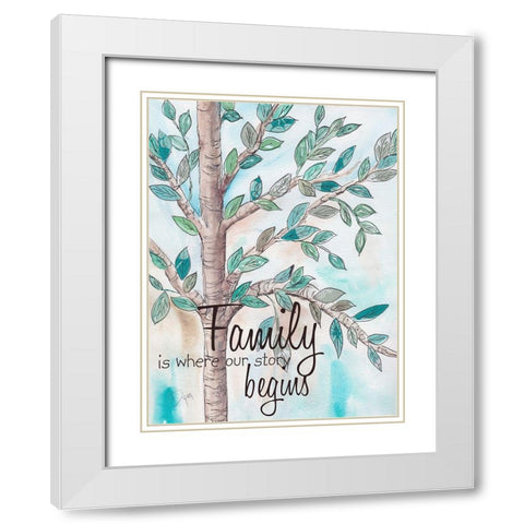 Family Tree 2 White Modern Wood Framed Art Print with Double Matting by Dyer, Beverly