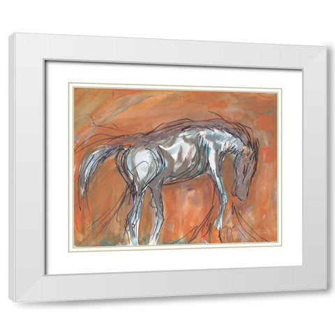 Southwest Horse White Modern Wood Framed Art Print with Double Matting by Dyer, Beverly