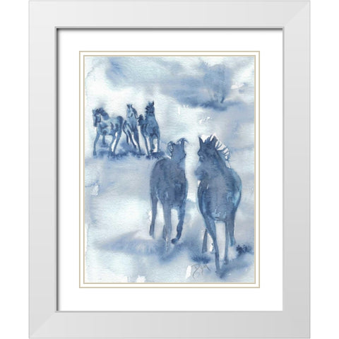 Thundering Hooves White Modern Wood Framed Art Print with Double Matting by Dyer, Beverly