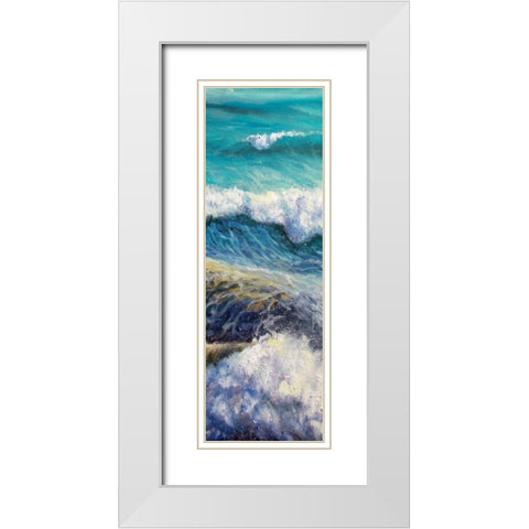 Ocean Rolls 2 White Modern Wood Framed Art Print with Double Matting by Boho Hue Studio