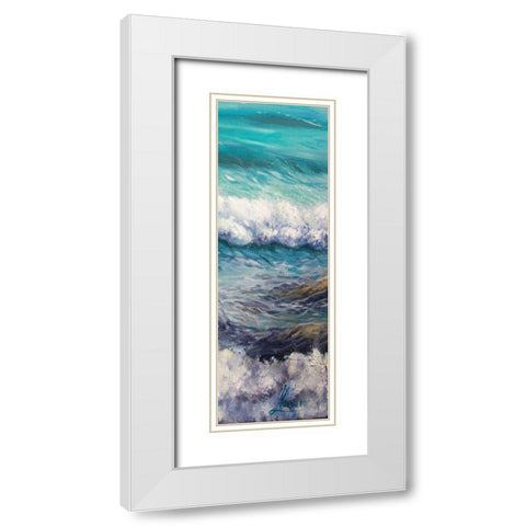 Ocean Rolls 3 White Modern Wood Framed Art Print with Double Matting by Boho Hue Studio