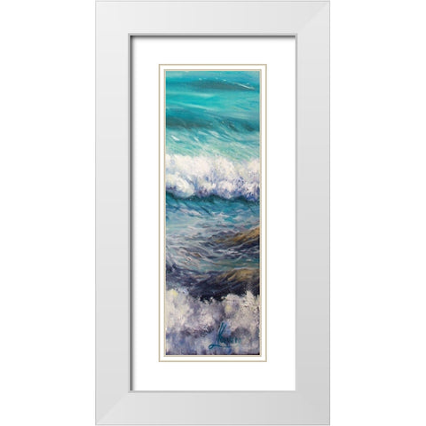 Ocean Rolls 3 White Modern Wood Framed Art Print with Double Matting by Boho Hue Studio