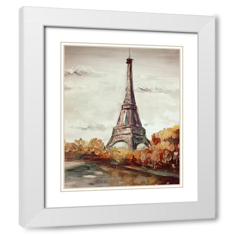Paris 2 White Modern Wood Framed Art Print with Double Matting by Boho Hue Studio