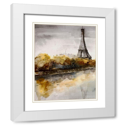 Paris 1 White Modern Wood Framed Art Print with Double Matting by Boho Hue Studio